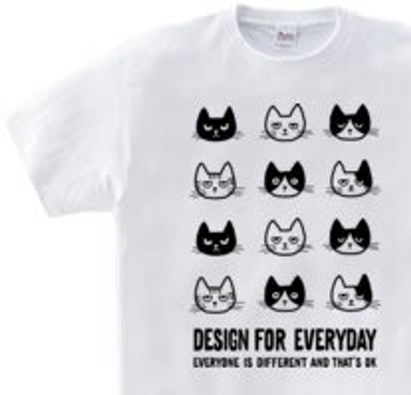 EVERYONE IS DIFFERENT AND THAT'S OK　～ねこシリーズ～  150.160（WomanM.L）　Tシャツ【受注生産品】 - Tシャツ - コットン・麻 ホワイト
