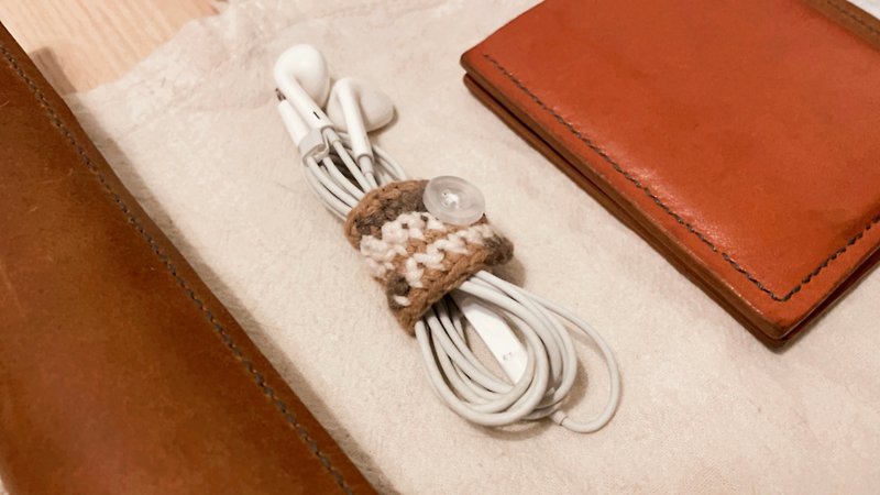 編織混色卷線器 充電線耳機收納 - 居家收納/收納盒/收納用品 - 棉．麻 多色