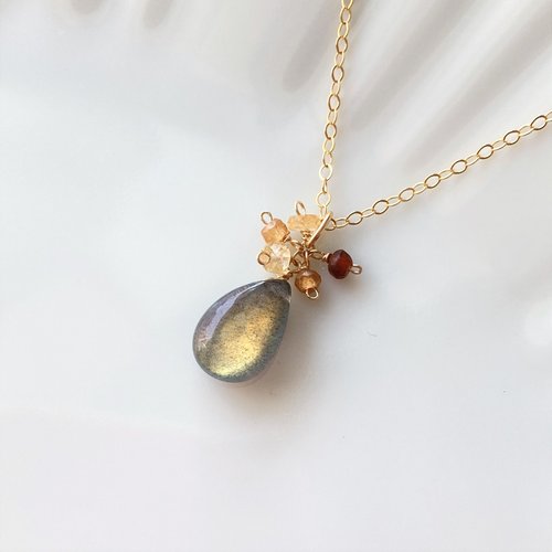 17select -Hina Jewelry- 日本夏天煙火 14KGF 拉長石項鍊 / 獨一無二