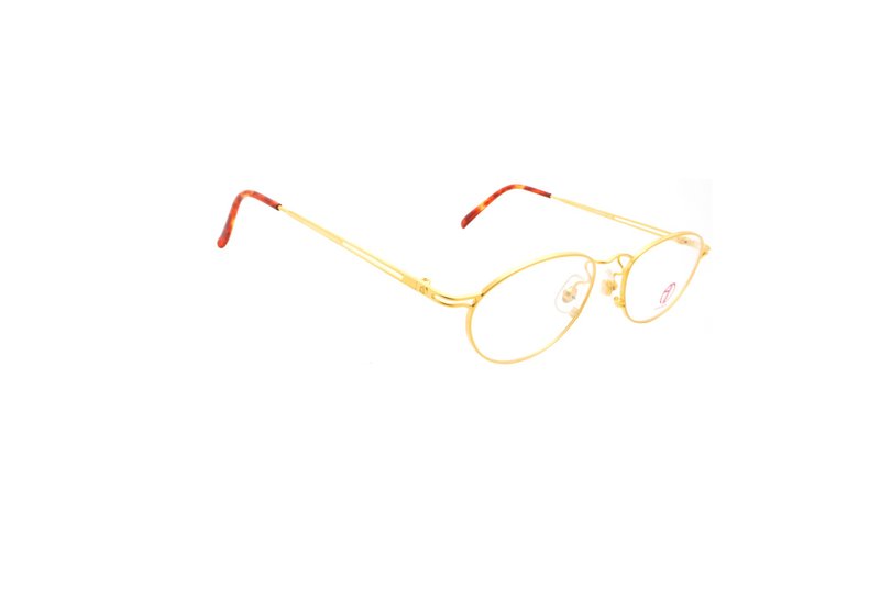 Alain Delon 3480 Col.2-S 80s Vintage Eyeglasses - Glasses & Frames - Other Metals Gold