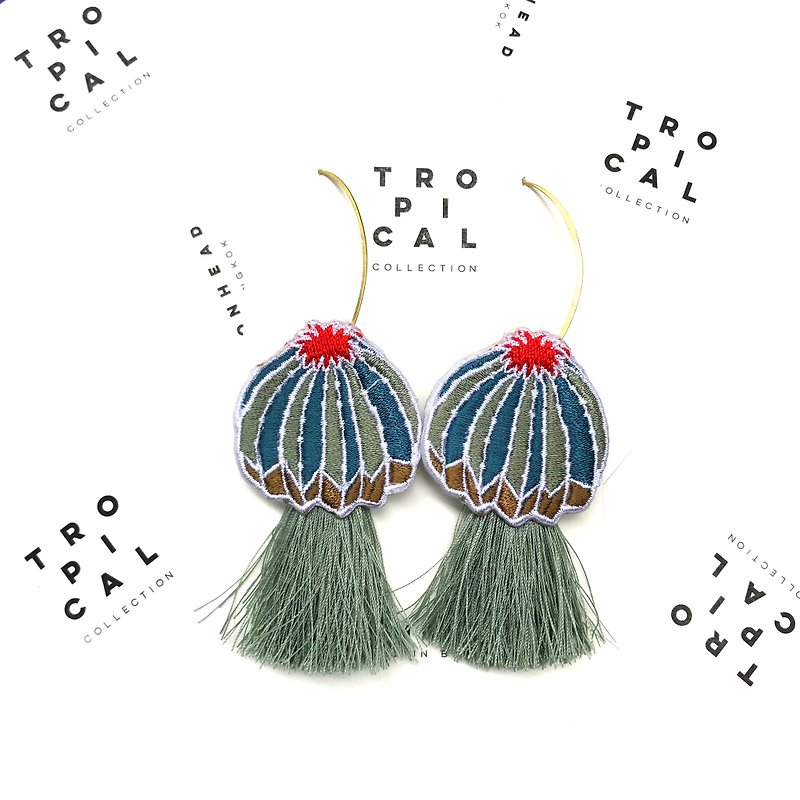 Cactus Green mint tassel Earrings - Earrings & Clip-ons - Polyester Green