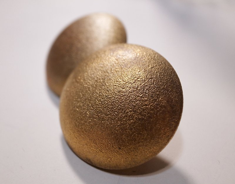 月光黃銅夾式耳環 - 耳環/耳夾 - 其他金屬 金色