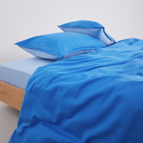 LEIWAI 類外 內外系列 靛藍彩雀 60支長絨棉全棉床單被套床包 雙人床四件套