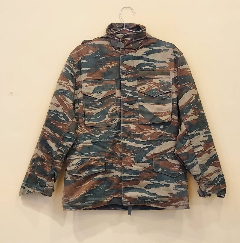 希臘公發 蜥蜴迷彩厚版軍用老夾克C款 附內裏   經典迷彩 - 男夾克/外套 - 棉．麻 綠色