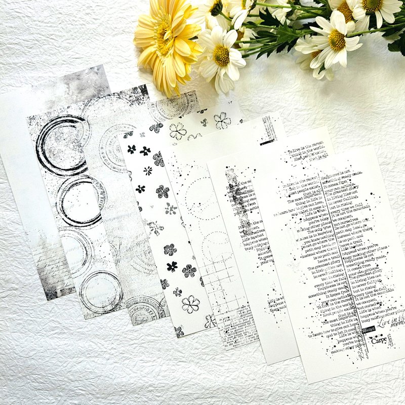 Stamp Layered Background Paper - 貼紙 - 紙 