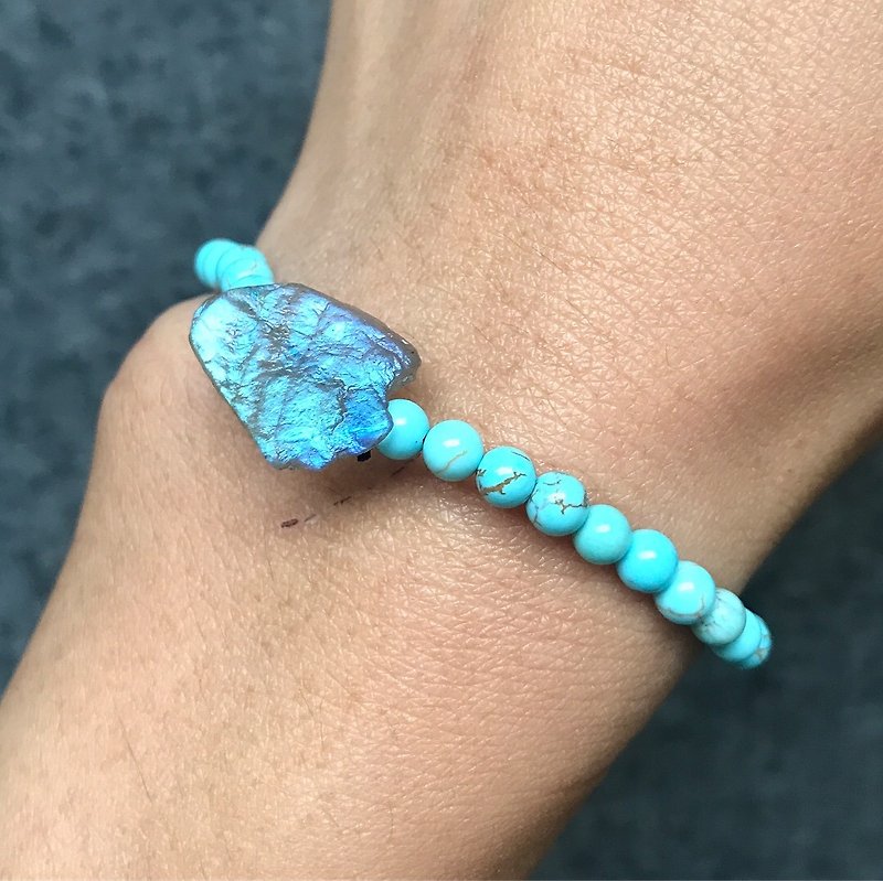 [Lost and find] Natural Stone Star Fragment Bracelet on Designer's Desk - Bracelets - Gemstone Blue