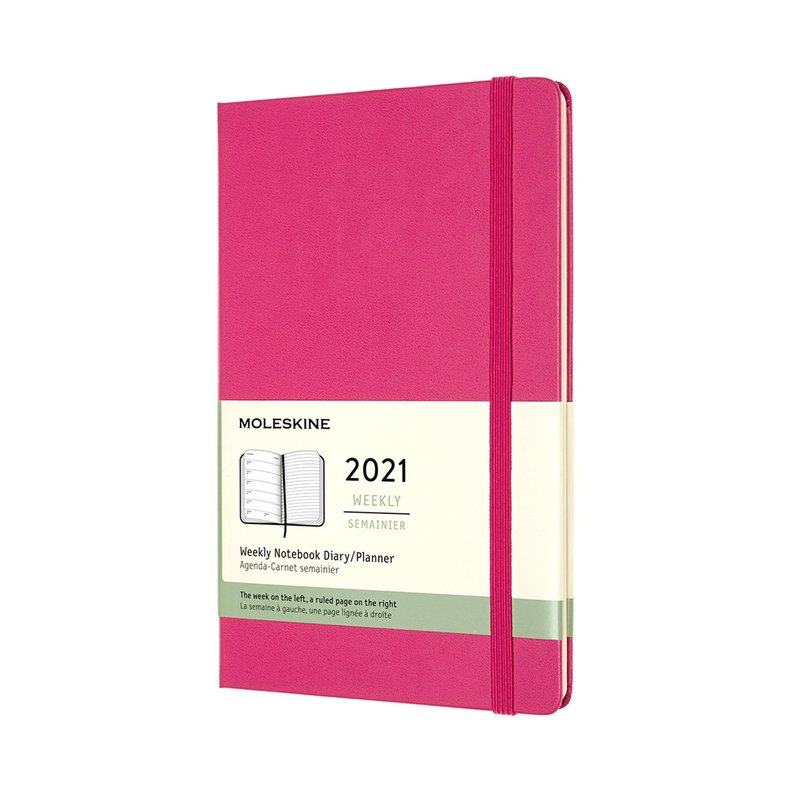 _勿上架_MOLESKINE 2021 週記 12M 硬殼 - L 型紫紅 - 燙金服務 - 筆記本/手帳 - 紙 粉紅色