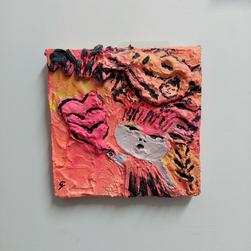 原畫 甜吐司女孩 - 海報/掛畫/掛布 - 水泥 粉紅色