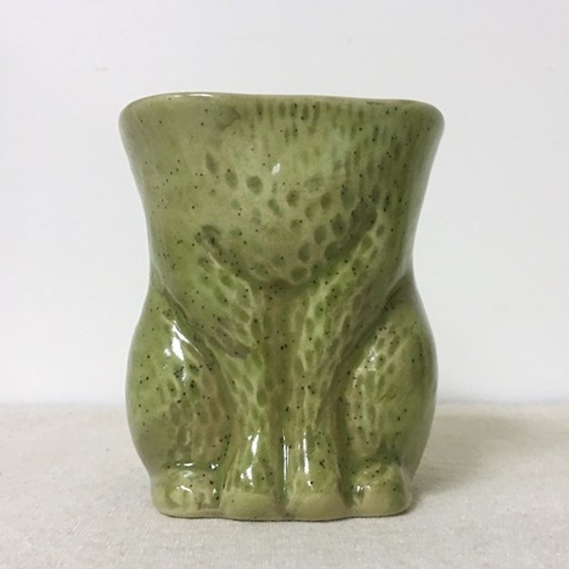 Kurashiki Design Studio KIYATA Animal Fur Storage Cup [Cat-Moss Green (95702-06)] - กล่องเก็บของ - วัสดุอื่นๆ สีเขียว