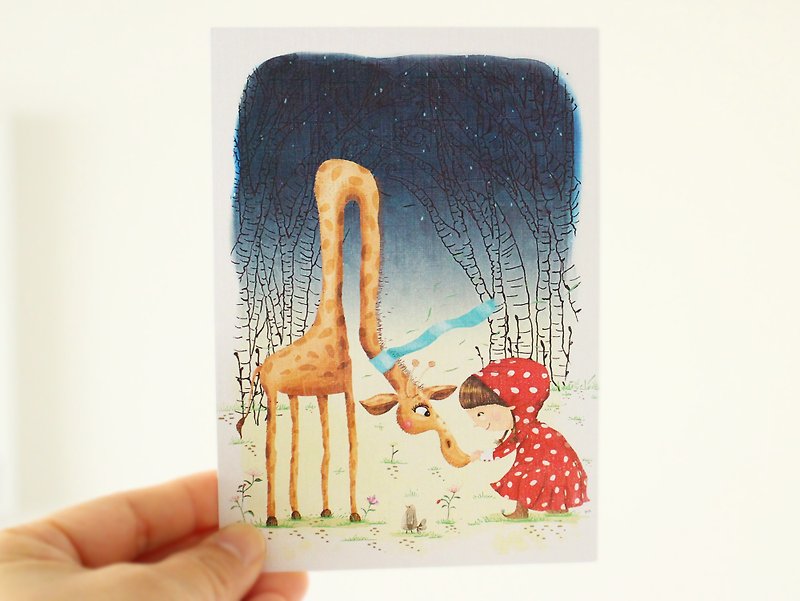 Giraffe postcard - Animal postcard - การ์ด/โปสการ์ด - กระดาษ สีส้ม