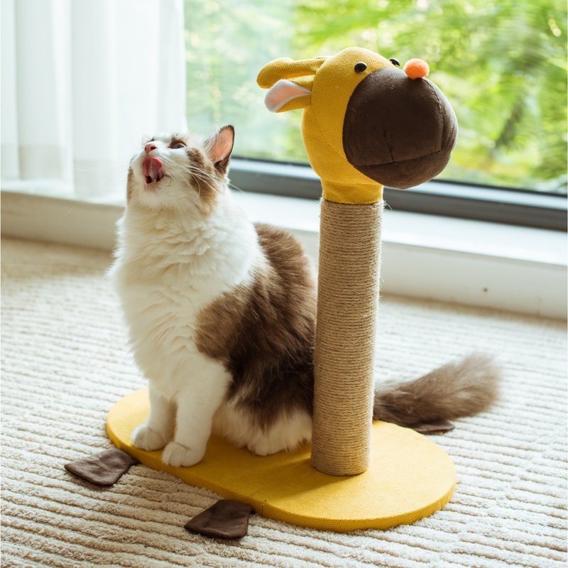 Petpals USA | Giraffe Cat Scratching Post - Scratchers & Cat Furniture - Cotton & Hemp Gold