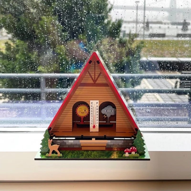 Kikkerland  DIY 瑞士小屋氣象濕度計 - 木工/竹藝/紙雕 - 木頭 