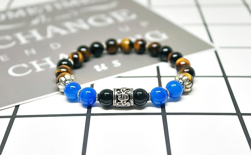 Natural stone x alloy_可柔,可刚#boyfriend Valentine's Day Gift-Limited*1- - Bracelets - Aluminum Alloy Blue