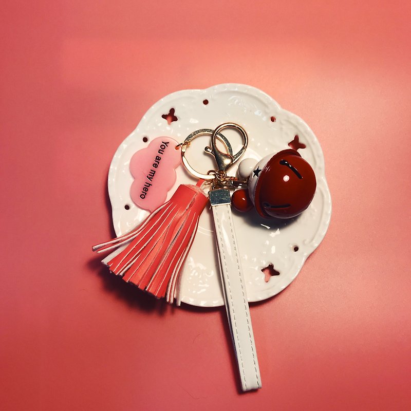 Hairpin pendant punk keychain hairpin keychain key ring - ที่ห้อยกุญแจ - โลหะ สีแดง