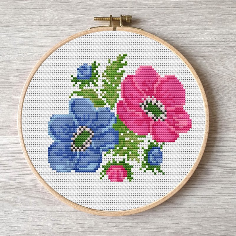 Cross stitch pattern pdf, flower embroidery DIY - 其他數位設計 - 其他材質 