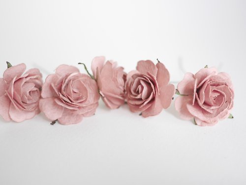 makemefrompaper Paper Flower, centerpiece, 25 pieces mulberry rose size 3.5 cm., rose vale color