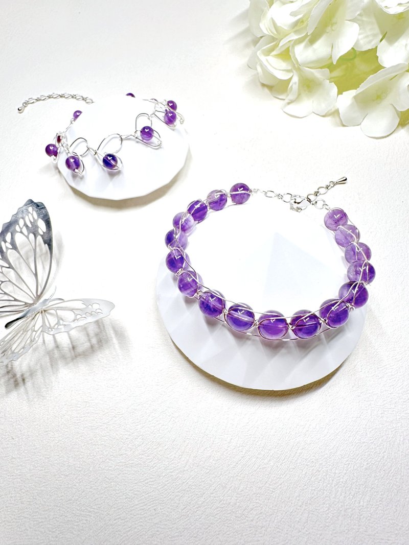 紫水晶 Amethyst 手鏈 - 手鍊/手環 - 水晶 