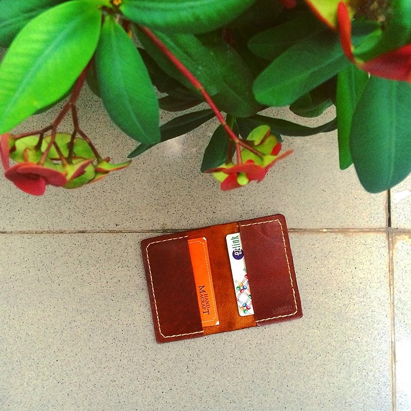 Simple wallet for business card color brown - ที่เก็บนามบัตร - หนังแท้ 