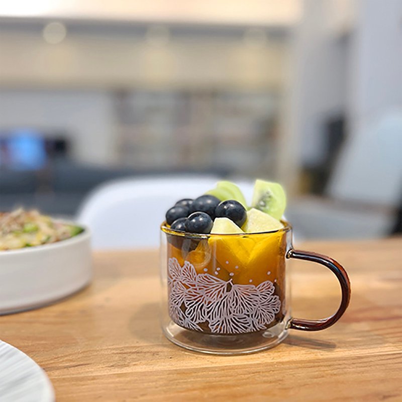 蕨飲雙層玻璃杯2.0-鐵線蕨| 馬克杯 玻璃杯 耐熱玻璃杯 母親節 - 玻璃杯 - 玻璃 綠色