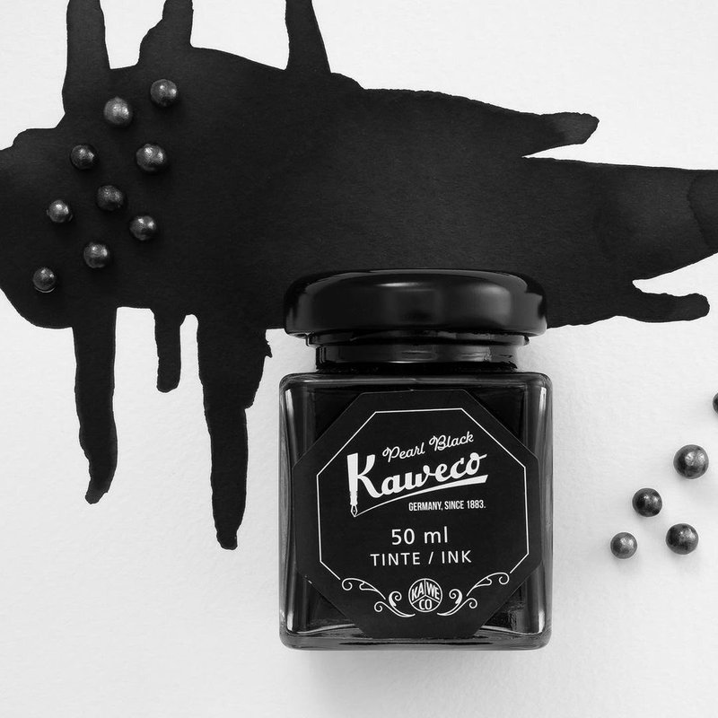 German KAWECO bottled ink pearl black 50ml - Ink - Pigment 