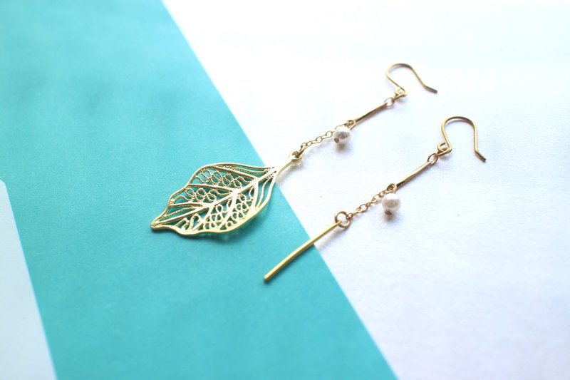 Rainy night-Brass earrings - Earrings & Clip-ons - Copper & Brass Gold