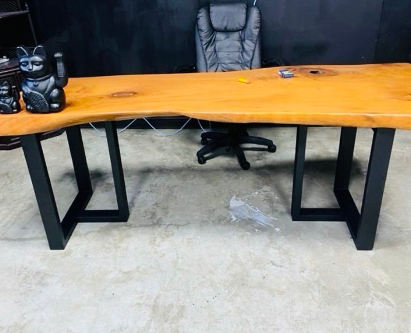 鐵腳.桌板腳.支撐腳.腳架.消光黑工業風.腳座.板凳腳.可客製尺寸. - 其他家具 - 其他金屬 黑色