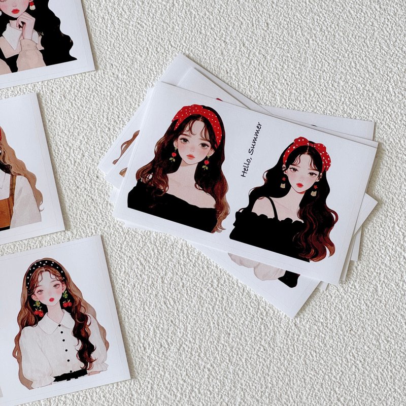 personal color black unnie sticker - 貼紙 - 紙 