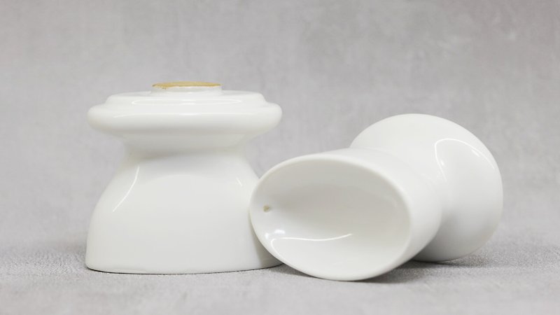 【Far Infrared Ceramics】Refreshing Scraping Small Objects with Ribs - Facial Massage & Cleansing Tools - Pottery White