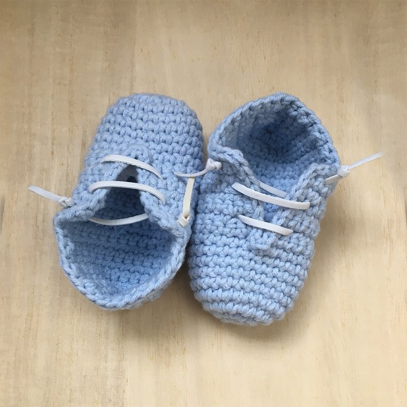 Slip-On Baby Booties, Crochet Shoes, Socks, Sneaker, Boots, Footwear for Kids - 嬰兒鞋/學步鞋 - 棉．麻 藍色