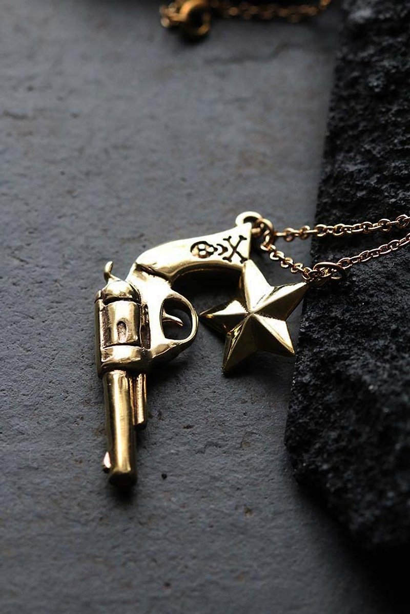 Gun and Star Necklace by Defy. - Necklaces - Other Metals 
