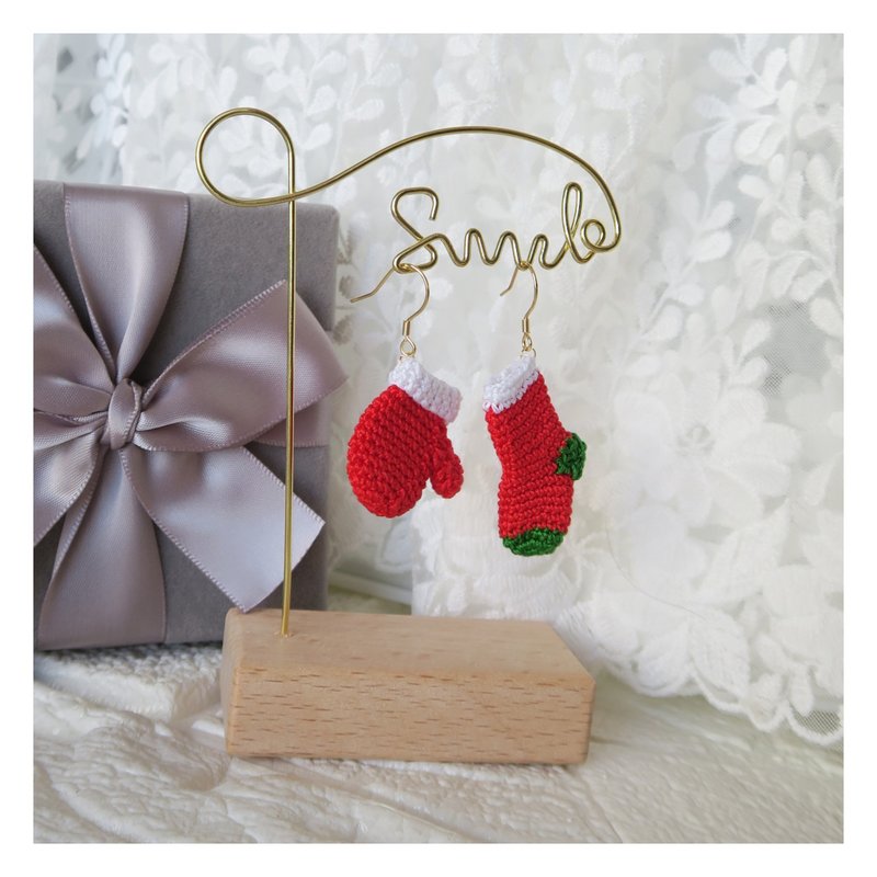 Micro-crochet Christmas Earrings - Earrings & Clip-ons - Cotton & Hemp Multicolor