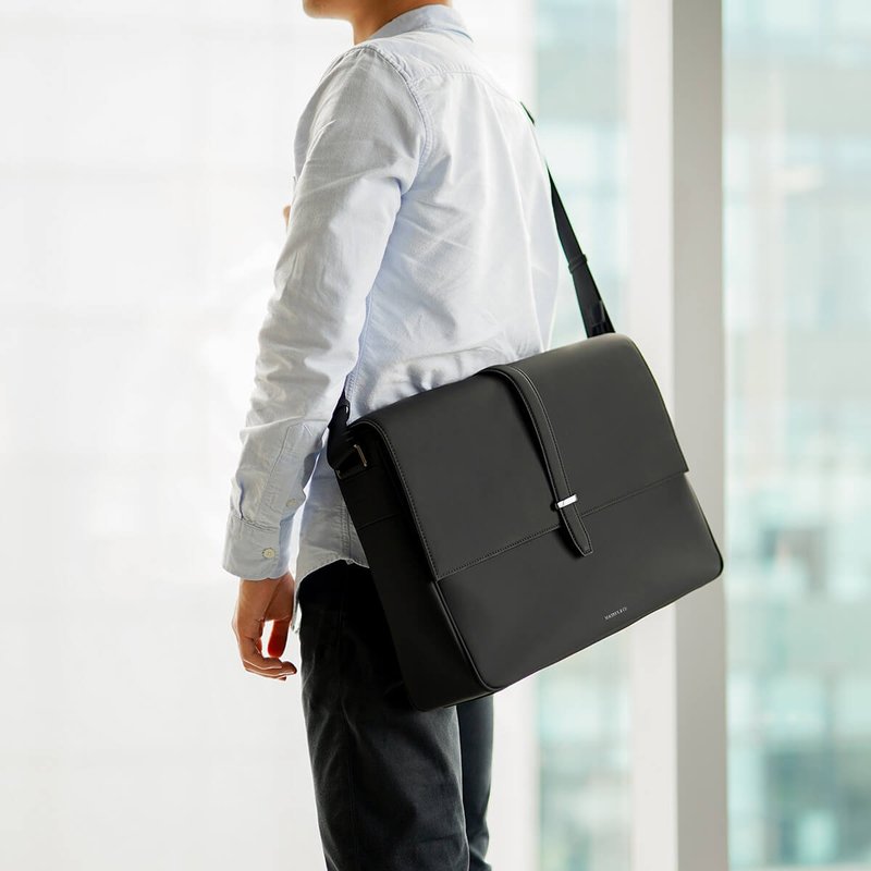 Black Helix Waterproof Messenger - Laptop Bags - Eco-Friendly Materials Black