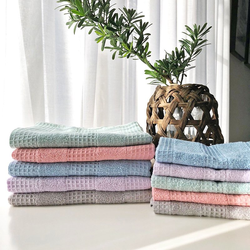 Waffle bath towel/towel/square towel-made from American cotton - ผ้าขนหนู - ผ้าฝ้าย/ผ้าลินิน 
