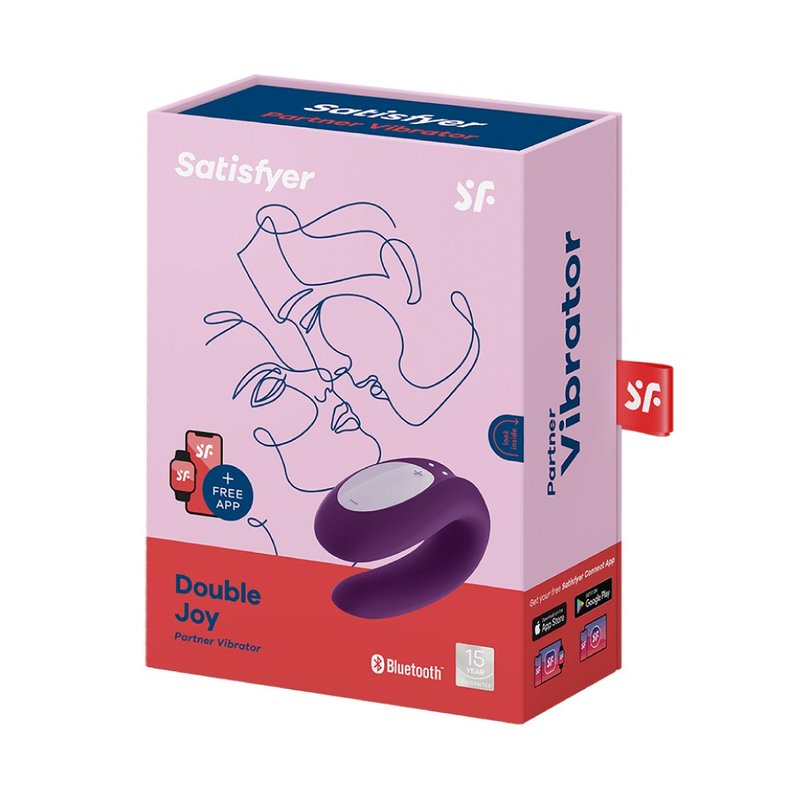 Germany Satisfyer Double Joy Smart Double Resonator (Purple) - สินค้าผู้ใหญ่ - ซิลิคอน 