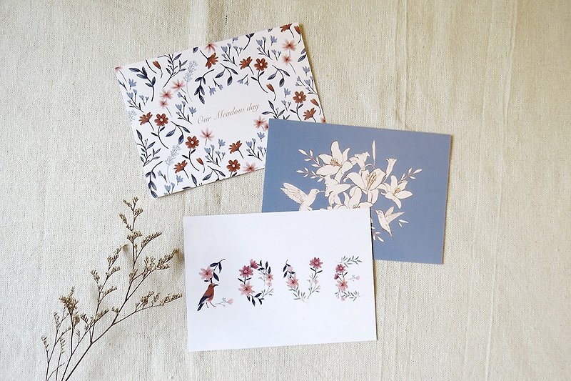 Nina Ho Floral Illustration Postcard - choose three and get a discount of 150 - Cards & Postcards - Paper Multicolor