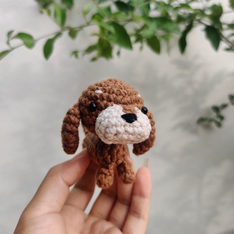 迷你臘腸犬毛綫玩偶 | 手作娃娃 | 療愈小禮物 | 鈎織動物 - 公仔/玩偶 - 棉．麻 