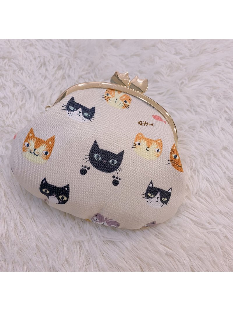 【TiNa 】手作口金錢包  貓頭口金零錢包  生日 禮物 可挑布製作 - 零錢包/小錢包 - 棉．麻 多色