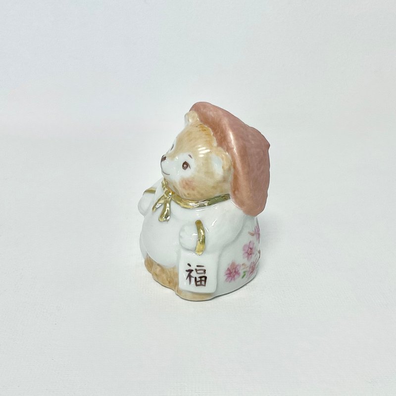 手描きのタヌキの、小さな磁器の置物 - 公仔/玩偶 - 瓷 白色