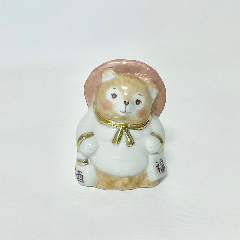 手描きのタヌキの、小さな磁器の置物 - 公仔/玩偶 - 瓷 白色