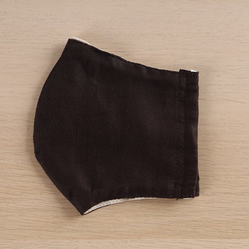 大人有機棉素色兩用口罩-深棕 - 口罩/口罩收納套 - 棉．麻 咖啡色