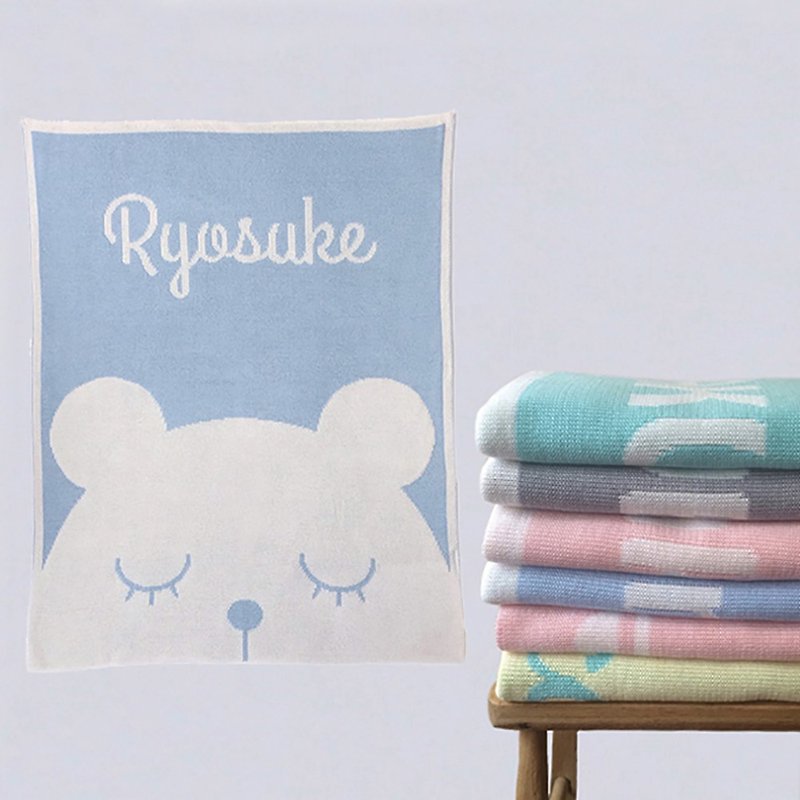 Customized Name Blanket・Bear Large 90x120cm - Baby Gift Sets - Other Materials 