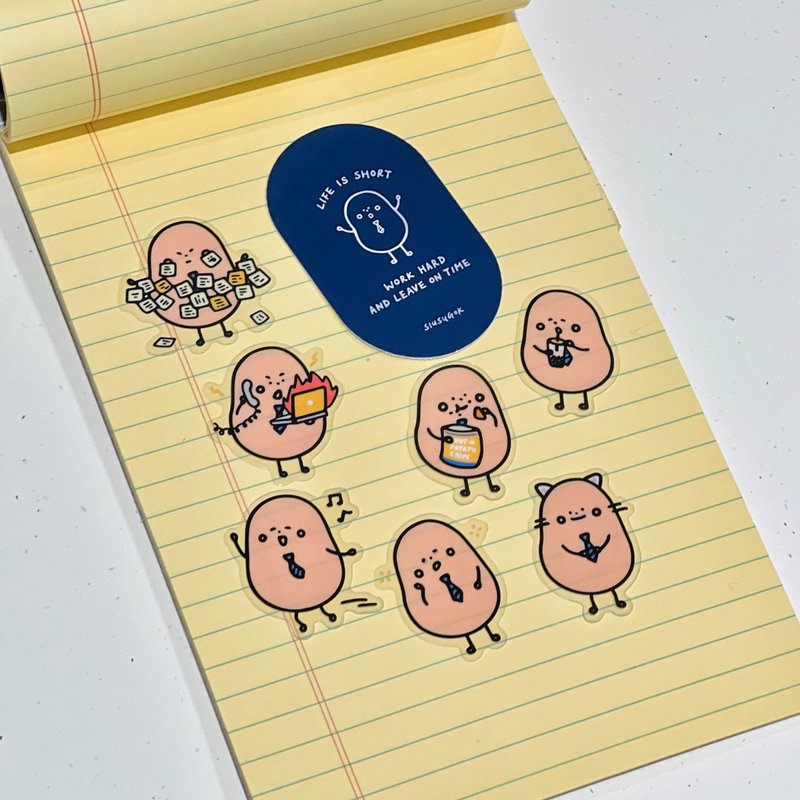 Office Sweet Potato Sticker Set - Stickers - Plastic Blue