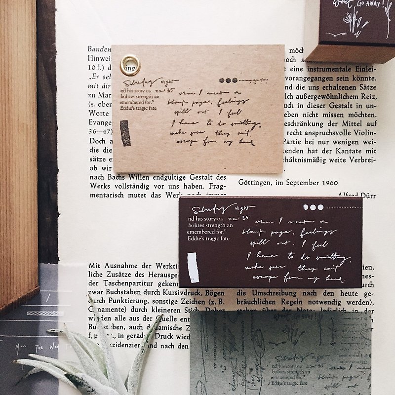旁聽的課本 - 信封 - 印章/印台 - 木頭 咖啡色