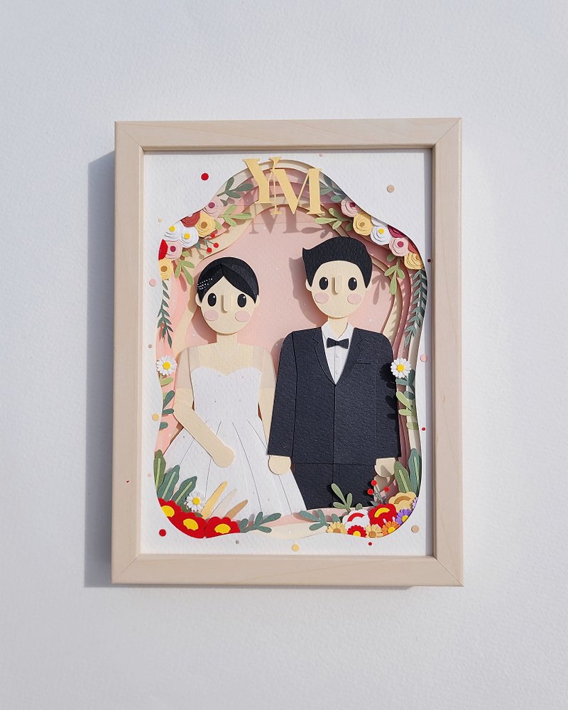Layered custom papercut frame: wedding day theme. - Picture Frames - Paper 