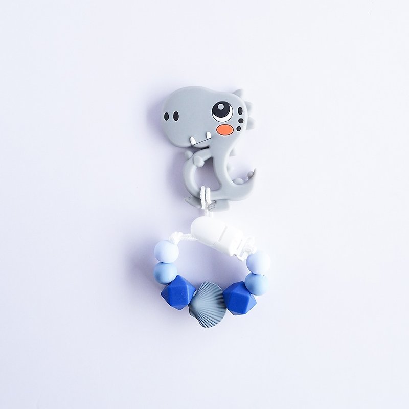 7 wordless shell gray cute tyrannosaurus teether/customized pacifier chain - Kids' Toys - Other Materials Multicolor