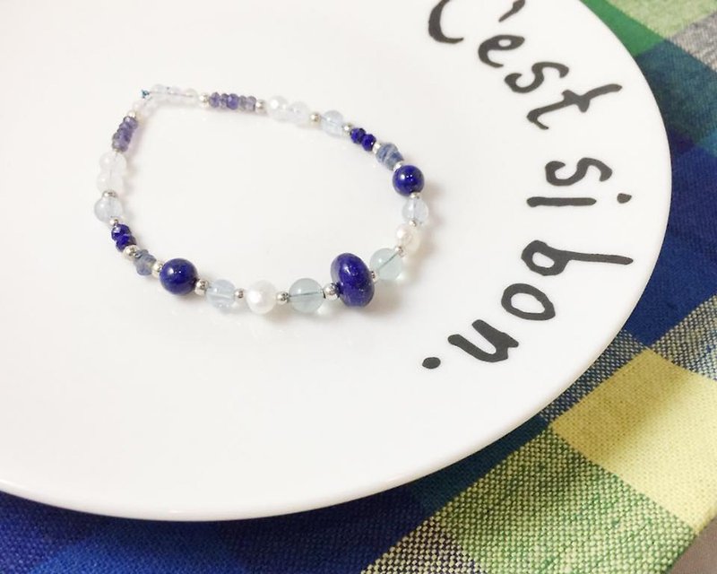 ::Period limited offer:: MH sterling silver natural stone custom series _ Calpis _ lapis lazuli - Bracelets - Semi-Precious Stones Blue