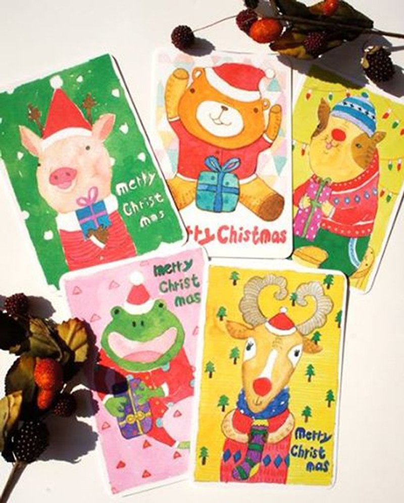針線球 ❖聖誕明信片❄第3彈❖(5入) - 卡片/明信片 - 紙 綠色