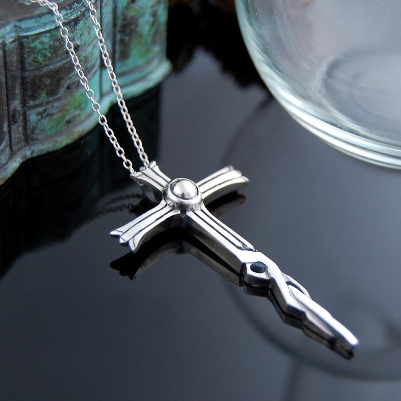 和平十字架 - 聖潔 小版 (單墬贈送仿皮繩60cm) - 項鍊 - 純銀 