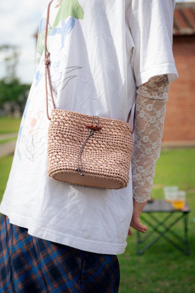 ∣ Mosaic Bag ∣ Raffia Crossbody Bag/Hand-Woven Bag - Messenger Bags & Sling Bags - Paper White