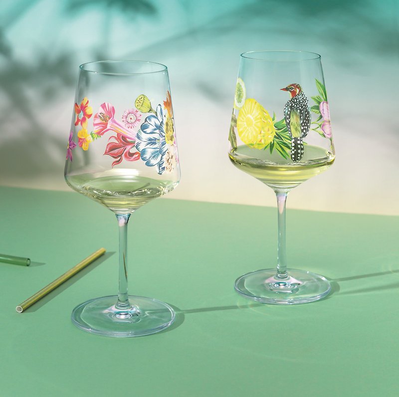 【即発送】SOMMERTAU サマーデューシリーズ トールクリスタルカップ - Summer Birds - ワイングラス・酒器 - ガラス グリーン
